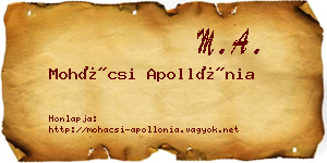 Mohácsi Apollónia névjegykártya